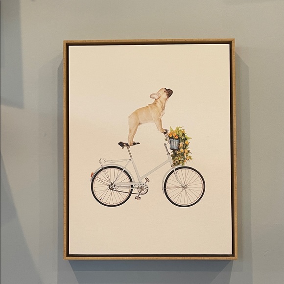 Sylvie frenchie bulldog on Bicycle Art Print 14x18 - Picture 1 of 2